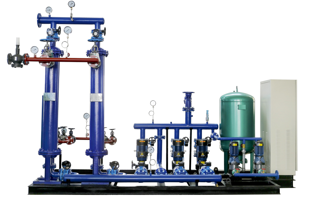 壳管换热机组+补水系统